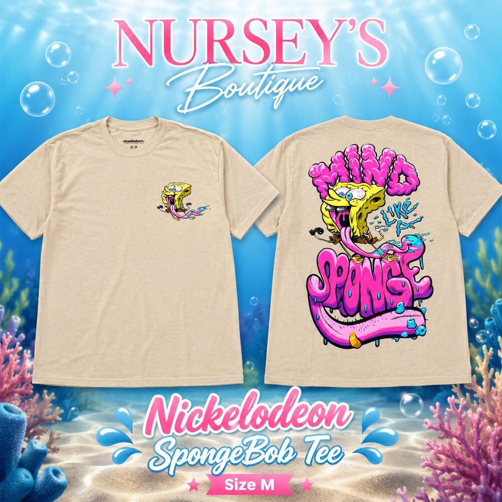 Nickelodeon SpongeBob Graphic Tee Men’s Medium Beige NWOT